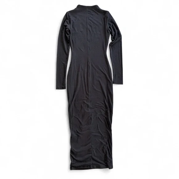 Naked Wardrobe Black Mock Neck Bodycon‎ Maxi Dress Sz S - Picture 5 of 9